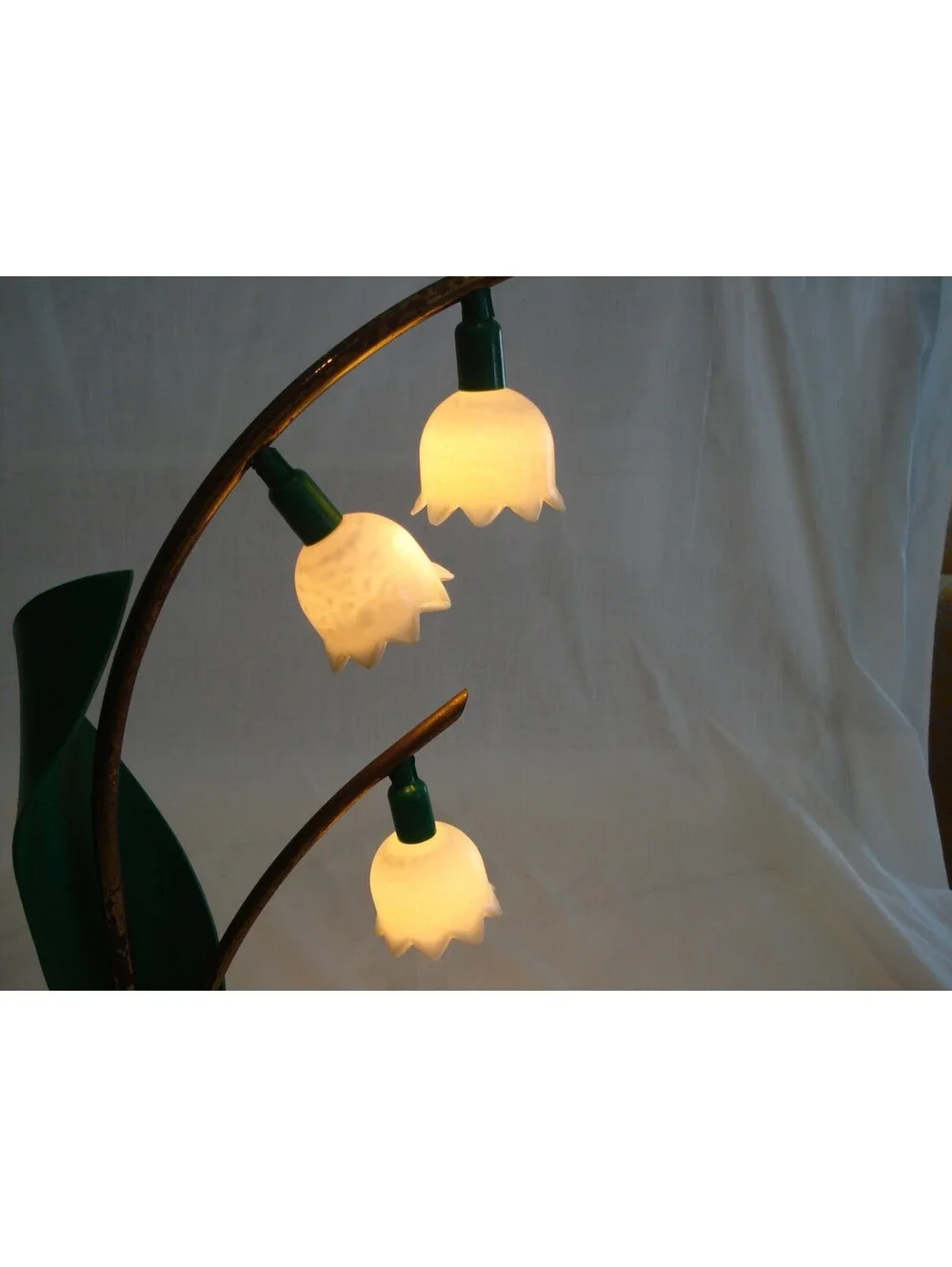 Vintage 1940's Lily of the Valley Table Lamp by Astro Lamps of Hollywood, CA